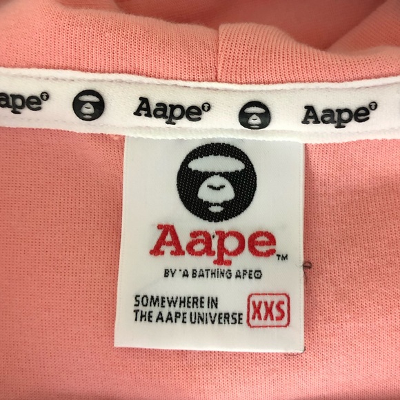 BAPE Bathing Ape Pink Oversized Hoodie Dress size XXS - Picture 2 of 9